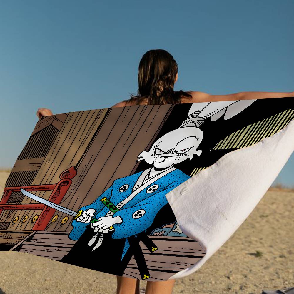 Usagi Yojimbo Microfiber Printed Beach Towel Mountain Climbing Yoga Beach Swimming Running Absorbent Soft Towel