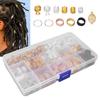 200pcs Hair Braiding Beads DIY Dreadlocks Hair Tube Cuffs Beads Hair Accessories for Hair Clip Decoration