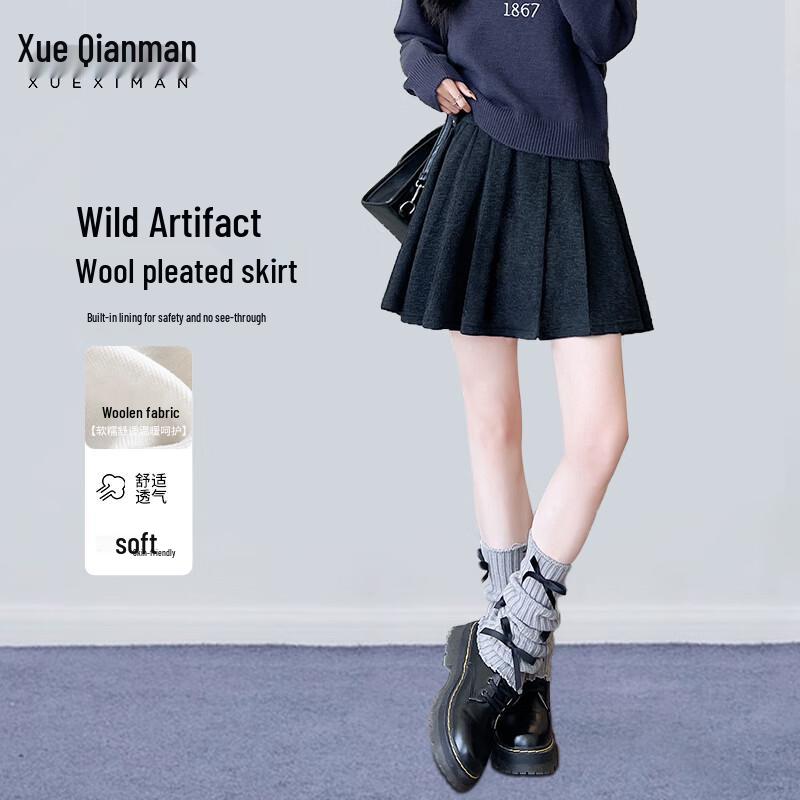 

Xueqiman Women s High-Waist A-Line Pleated Mini Skirt L