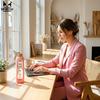 1000 Ml Glass Water Bottle With Silicone Case (Pink)