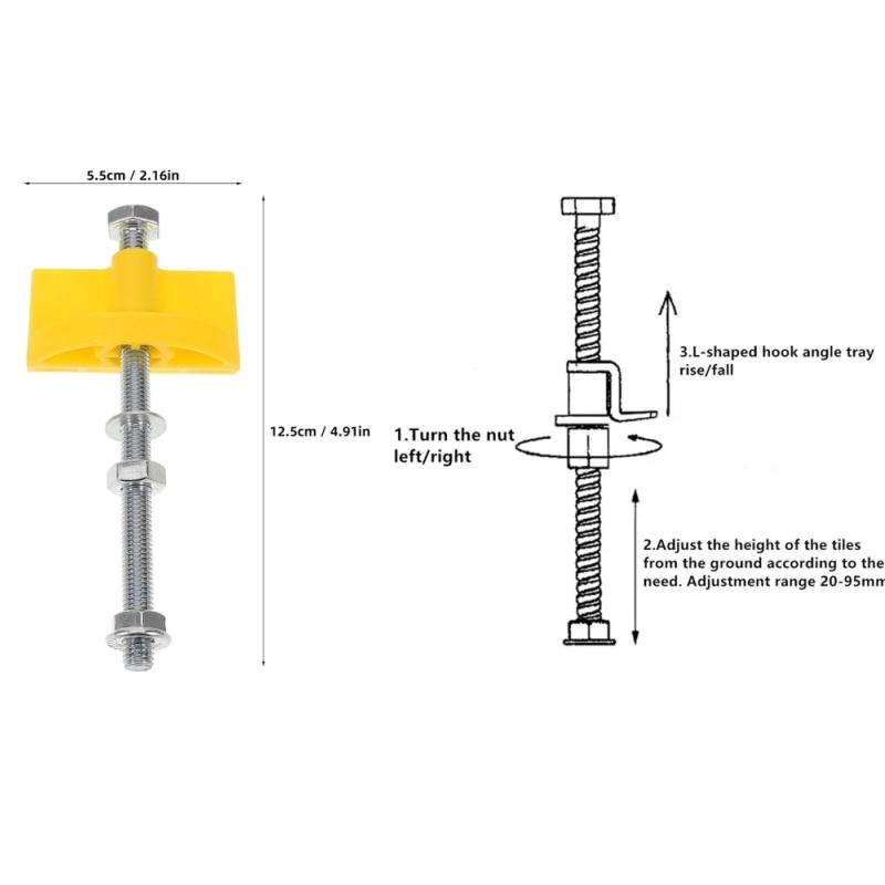 11pcs Manual Wall Tiles Locator,Tile Leveling Device,Height Adjustment Positioner Leveler,Fine Thread Lifting Construction Tool