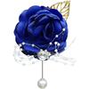 WANLIAN Blue Bridesmaid Wrist Corsage Wedding Flowers Prom Rose Corsage and Boutonniere Set for Wedding Party Prom Wedding Ceremony Anniversary Set