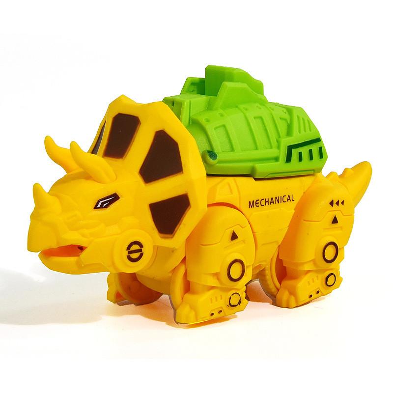 Dinosaur Press And Glide Toy Bulldozer Model For Kids Interactive Learning Play