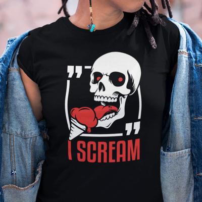 I SCREAM Grappig IJs Schedel Humoristisch T-shirt Voor Dames