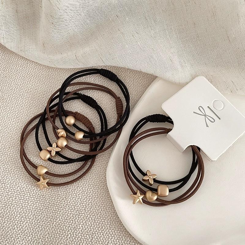 Women Braided Dual Strand Hairband Elastic Ponytail Holder for Daily Wear Dance Sports Travel Meeting