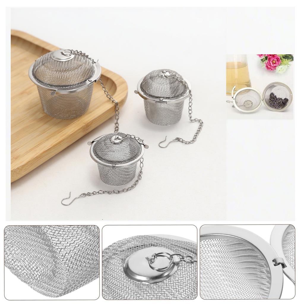 Tea Spice Filter Spice Ball Mesh Herb Ball Stainlesss Steel Teapot Lock Tea Filter Reusable