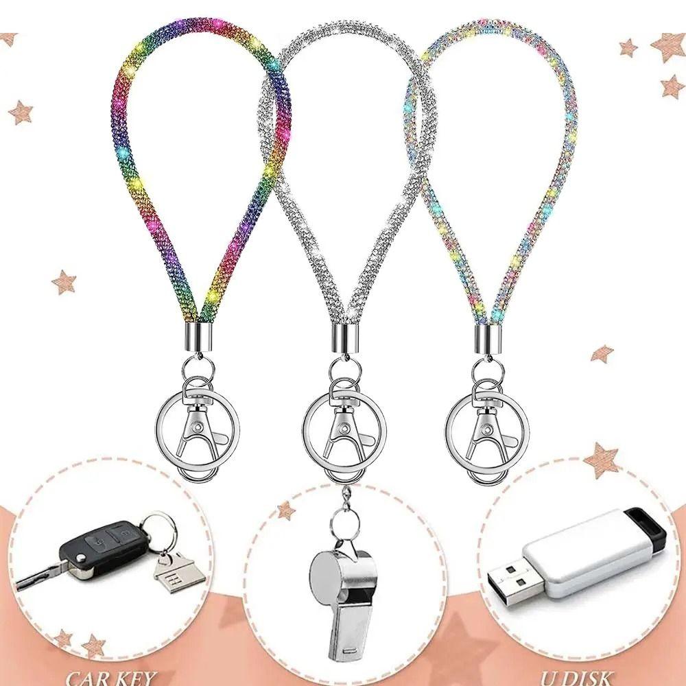 

Блестящий кристалл, блестящий ремешок на шею, яркий телефон, анти-потерянная веревка, роскошный ремешок для ключей