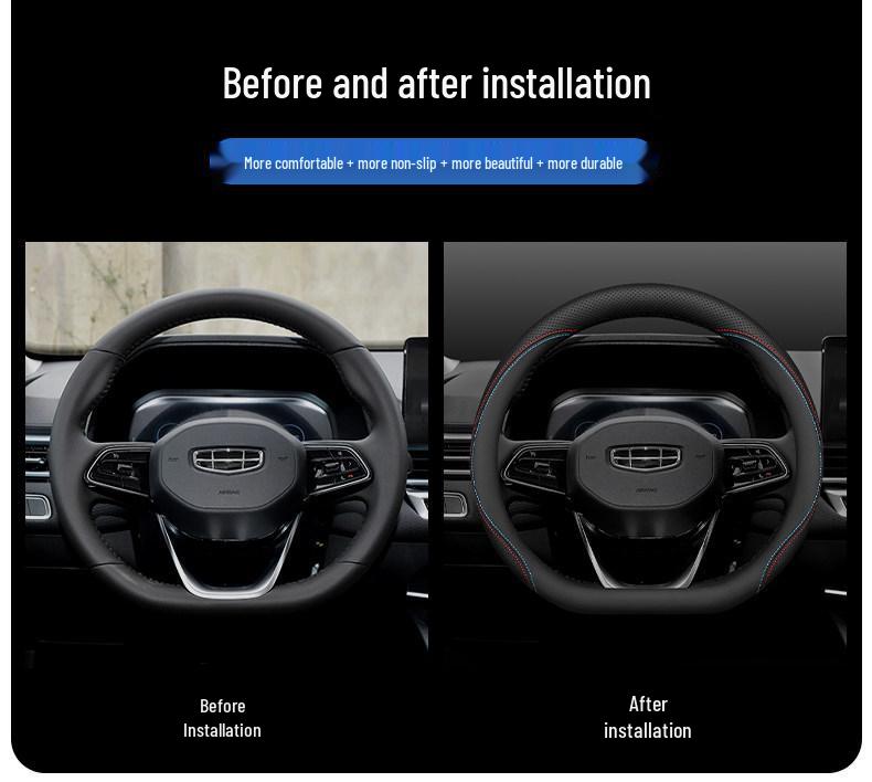 Steering Wheel Cover for Geely: Xingyue L, Dihao GS, Haoyue L, Boyue, Binrui, Vision X6, Binyue, Xingrui.