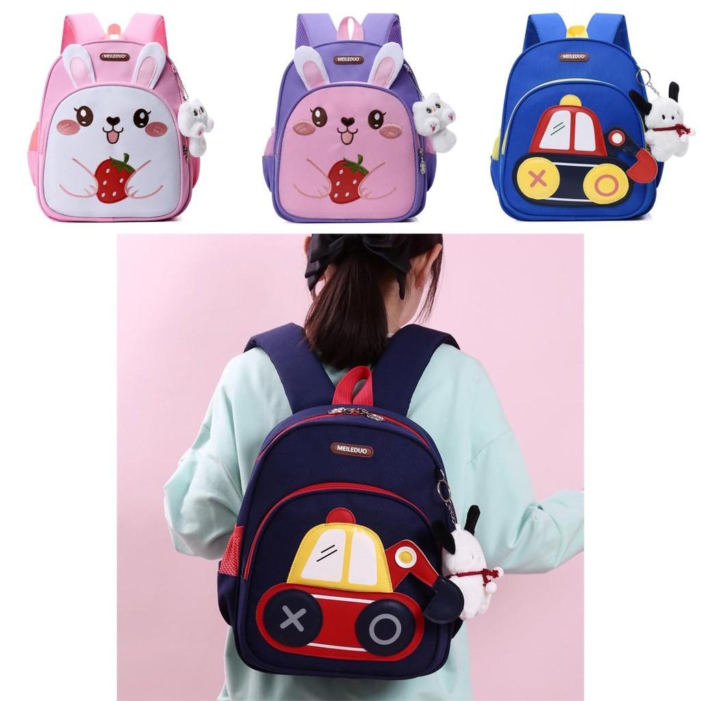 Childrens Rabbit Car Pattern Backpack With Breathable Oxford Fabric For Elementary School Students