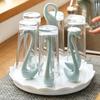 1pc Cup Storage Rack Swan Shape Hand-held Desktop Water Cup Holder Rotatable Mug Coffee Cup Draining Rack Kitchen Organizer