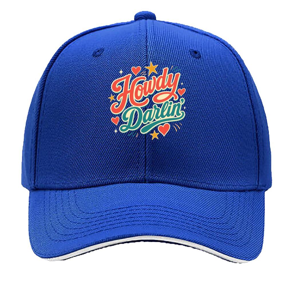 Retro Western Howdy Darlin Script De Sandwich Baseball Cap Sun Cap Outdoor Workouts Hat