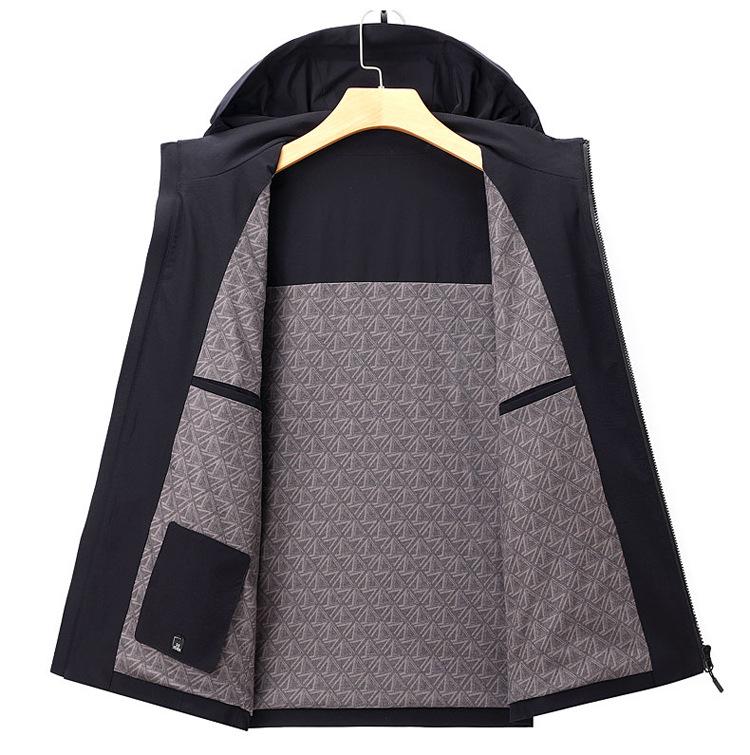 Autumn Detachable Hat Jacket for Middle-aged and Elderly - Fashionable Business Casual Outdoor Coat