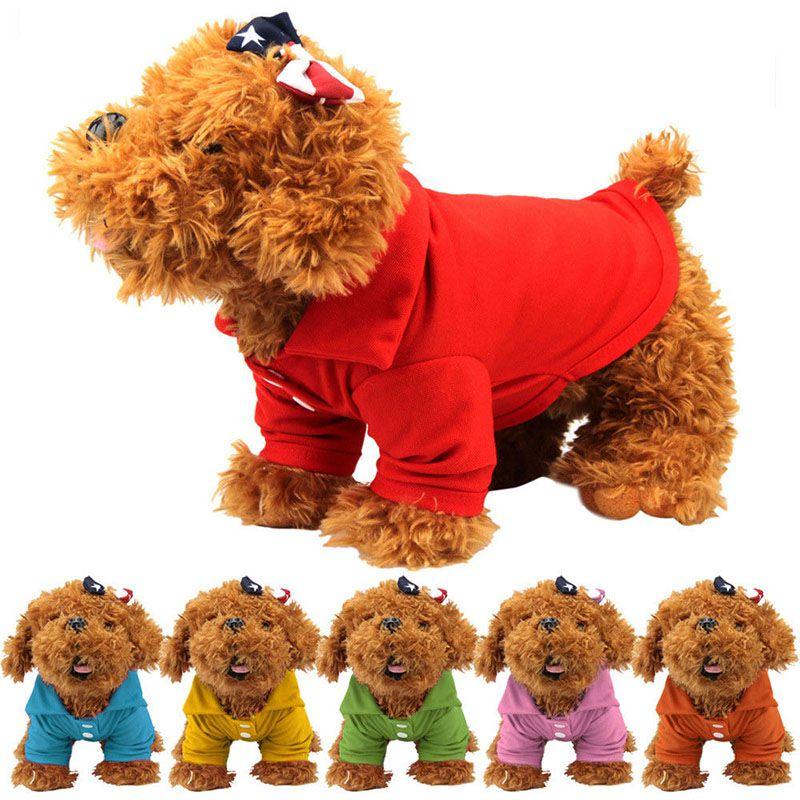 Stilvolles Haustier Hund Polohemd Top Sommer Lebhafte Farben Für Hunde Und Katzen Bekleidung T-Shirt