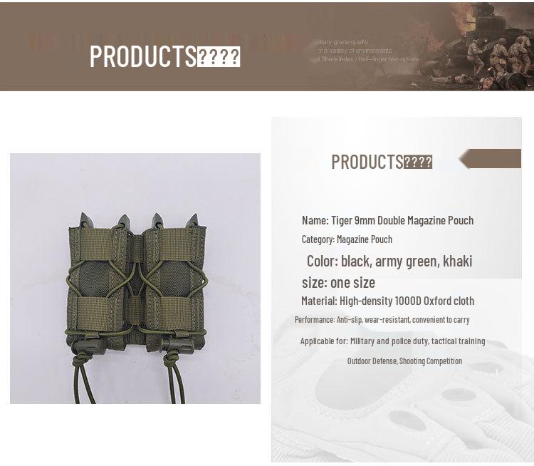 Tactical MOLLE-Compatible Double Magazine Pouch - Durable Nylon
