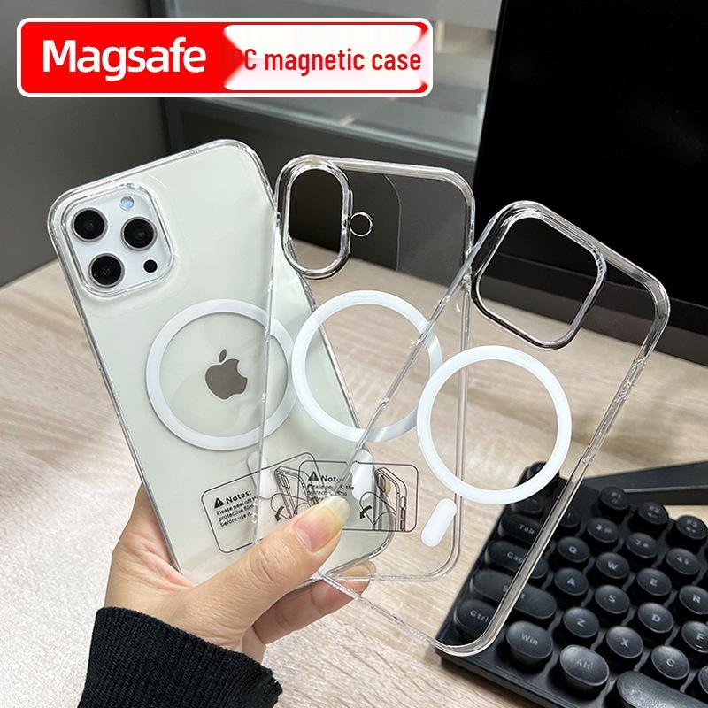 Compatible iPhone 16 Pro Max Case: High-Transparency PC, Bare Feel, Magnetic for Apple 15, Simple, Transparent.