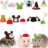 Silkfly 12 Pcs Hamster Hats Mini Hats for Snakes Small Animals Guinea Pig Hamster Clothes for Lizards Bearded Dragons Holiday Party Costume