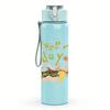 1PC Green Soup Minimalist Cartoon Text Print 750ml Portable Sports Water Bottle Leakproof Gym Outdoor Travel Drink Cup