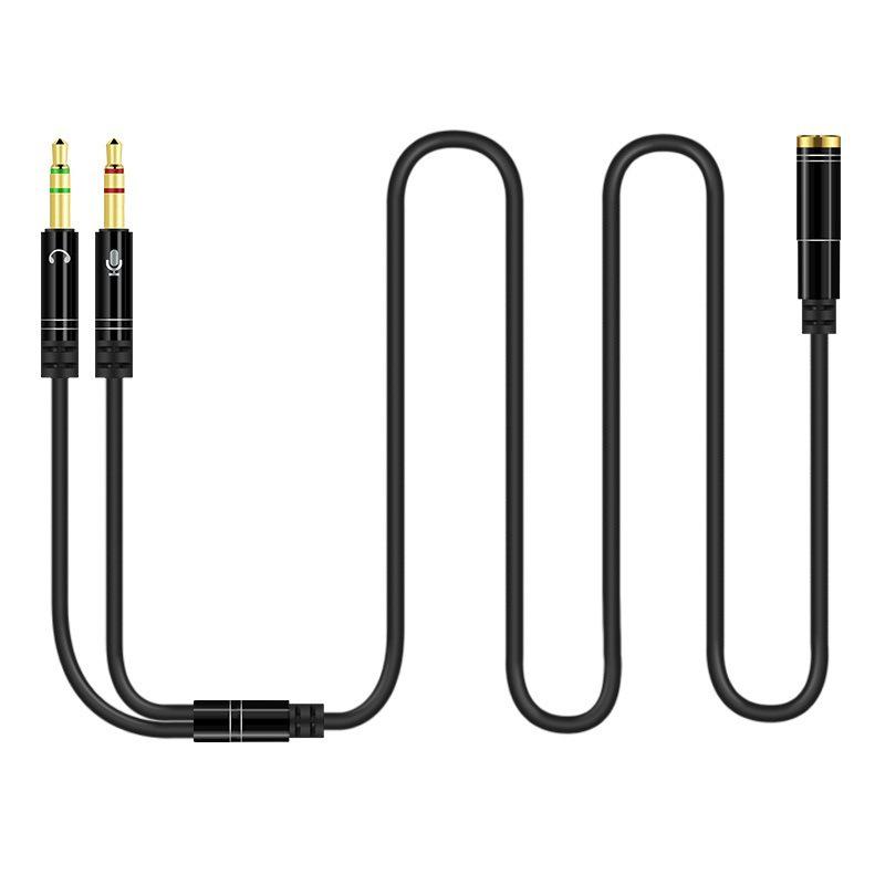 3.5mm Audio Splitter: One-to-Two Dual-Hole Computer Headset Adapter.