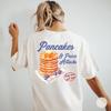 Blueberry Cream Butter Cake Print TShirt Vintage Pancakes Cotton Graphic Tees Round Neck Y2k Trendy Short Sleeve Top for Women