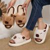 Spring and Autumn New Indoor Floor Four Seasons Cotton and Linen Thickened Linen Opening Slippers Cartoon