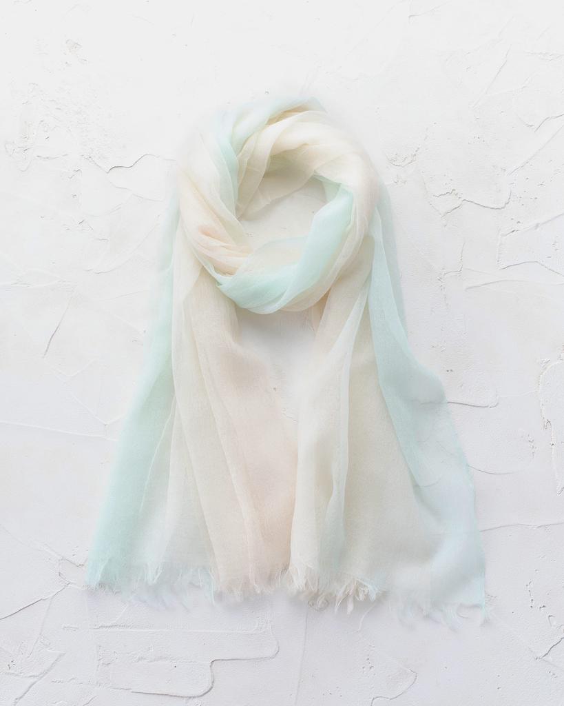 Airy Cashmere Gradient 150cm X 30g [CEREALS] 100% Stole, Lightweight, 70cm, Approx. (Mint)