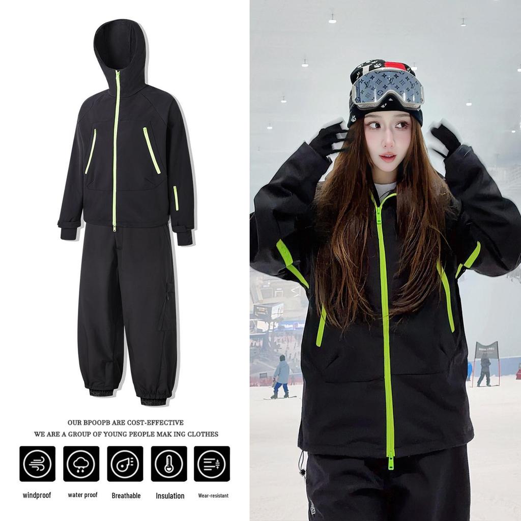 Northeast Snow Town Waterproof Ski Suit Set, Unisex, Single/Double Board, Cotton-Padded, Warm & Professional.