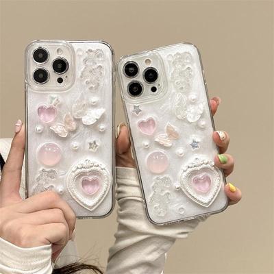 Κορνίζα Pink Love Θήκη κινητού τηλεφώνου Silicone XR για Apple 15 Promax - Μοντέλο κοριτσιού που δεν πέφτει - 11, 12, 13