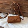 Vintage 2025 new shoulder bag temperament versatile casual simple commuting soft leather organ bag women's messenger bag