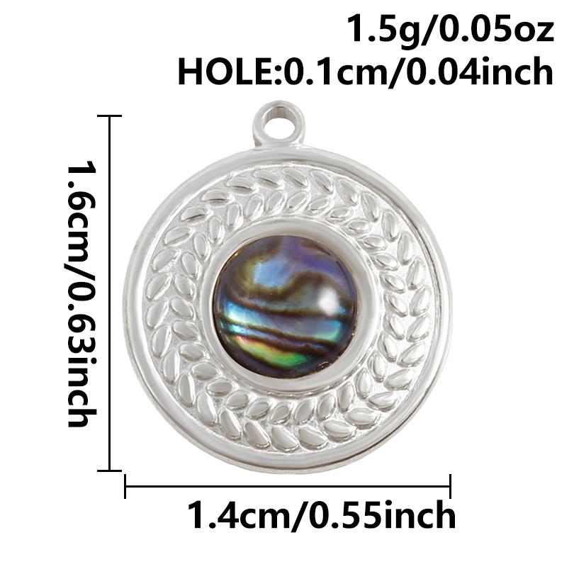 

2pcs Various Shape Abalone Shell Trendy Square Oval Rectangle Stainless Steel Charm For Jewelry Making Supplies DIY Pendant Bulk