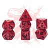 Dinosaurier Gravierte Würfel 7er Set Transparent Klar Nummerierte Würfel für Tabletop RPG Brettspiel Heimtreffen