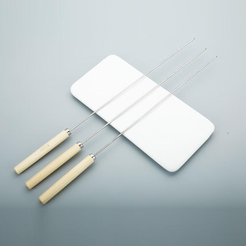 Stainless Steel Flat BBQ Skewers with Wood Handle