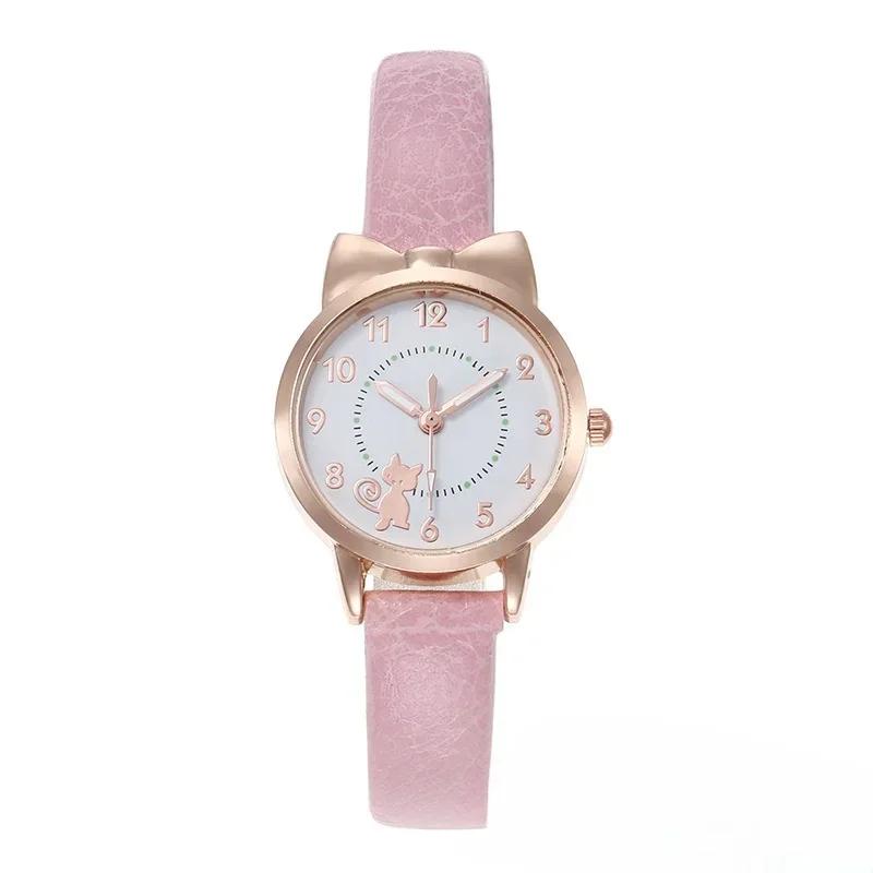 Leisure Minimalist Versatile Watch Personalized Cute Cartoon Cat Non Luminous Pointer for Student Women's Watch