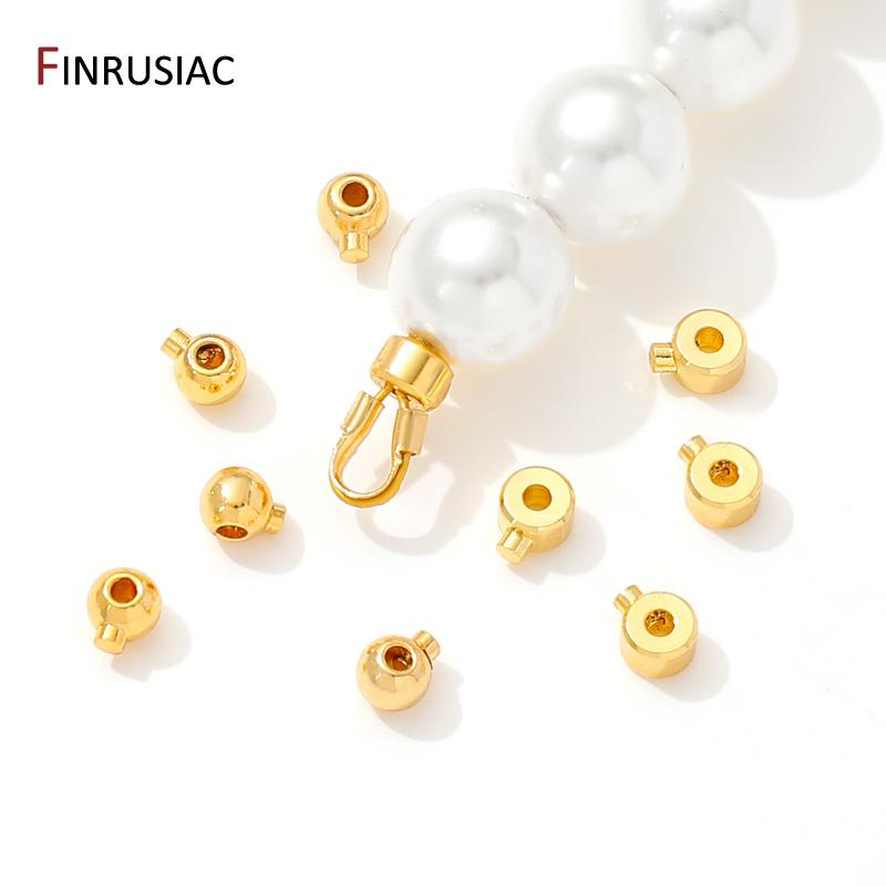 18K Gold Plated Brass Positioning Clasps Stopper Spacer Bead Crimp End Beads,Lamps For Jewelry,DIY Jewelry Making Supplies