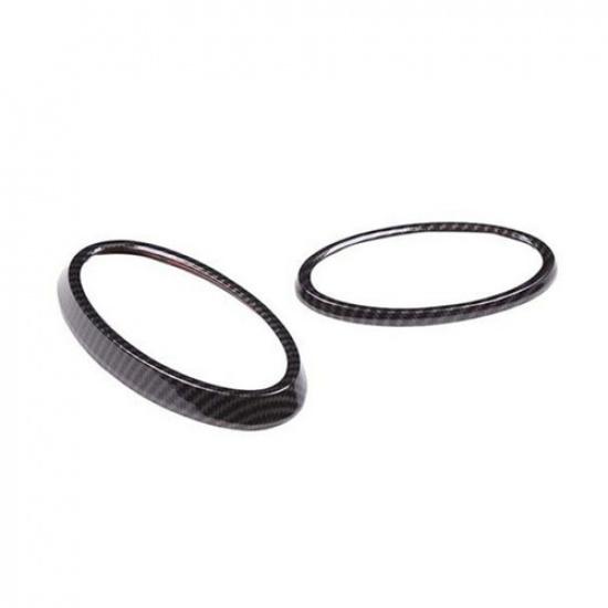 Carbon Fiber For 2022+ Subaru XV Front Rear Car Logo Emblem Badge Ring Cover ABS