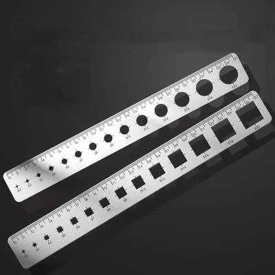 Nerezové pravítko, Kreslení kruhů / čtverců, Ocelové kreslicí pravítko Měřicí nástroje