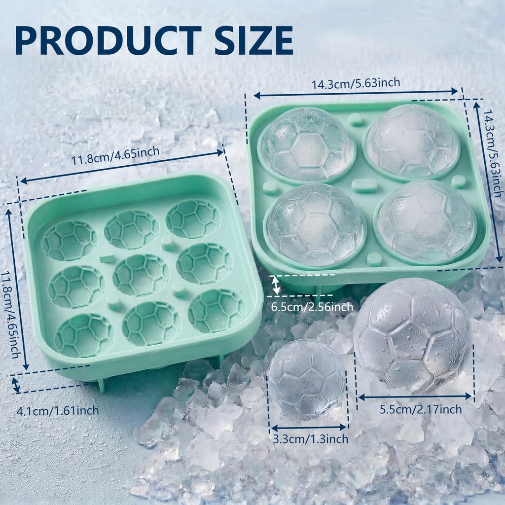 Soccer Ice Cube Mold Football Shapes Ice Cube Tray Silicone Sphere Ice Mold Chocolate Mold for Chilling Whiskey Cocktails Drink