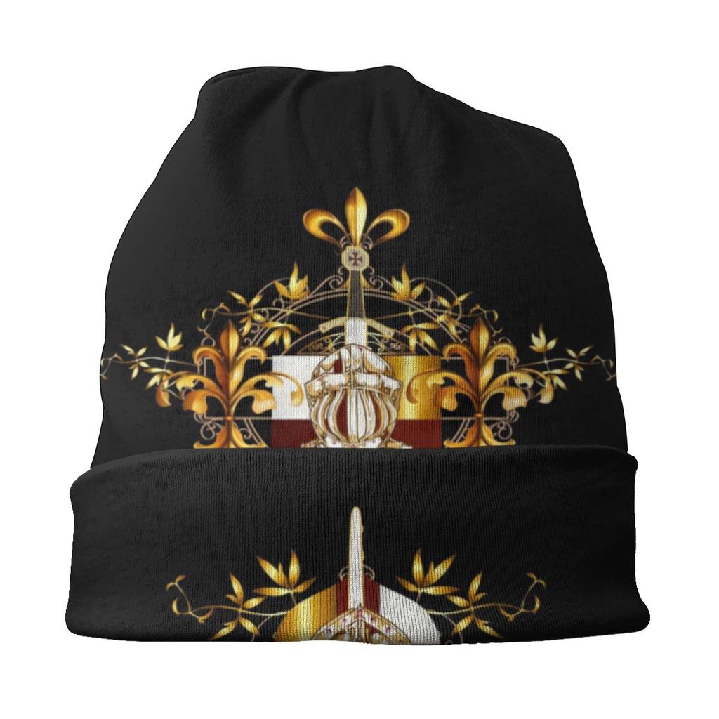 Templer Ritter Kreuz Schild Skullies Beanies Hut Unisex Motorhaube Winter Warme Strickmützen Outdoor Ski Mittelalterliche Schwert Beanie Cap