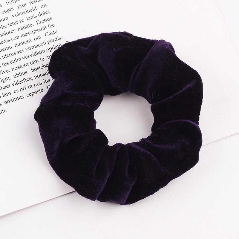 1 PC Velvet Scrunchies Rope For Women Girls Solid Hair Ties Big Ponytail Holders Headband Black Coffee Hair Band Accessories