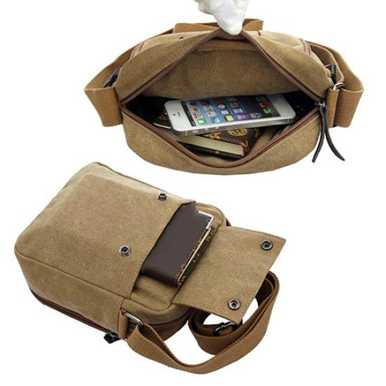 Geantă de călătorie multifuncțională din pânză vintage pentru bărbați