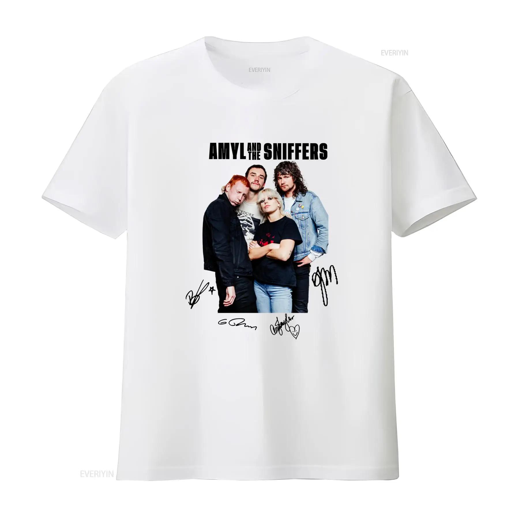 

Rare Amyl and the Sniffers Band Signed Member Design White T Shirt All Sizes Available vintage Washed Stylish fashion Slightly 5XL різнокольоровий
