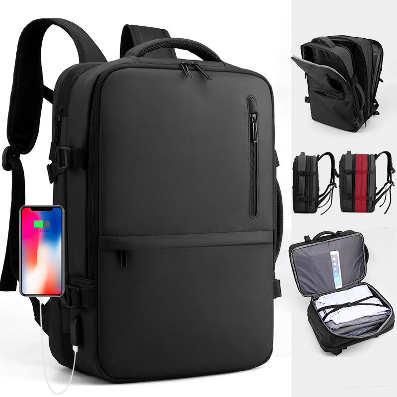 Men's Expandable Waterproof Double Shoulder Travel Backpack - Large Capacity & Multifunctional