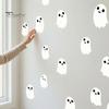Decorative Glass Film for Home Halloween Glow-in-the-Dark Wall Stickers, Cute Cartoon Pumpkin Ghost Decals, Waterproof PVC Window Clings Removable Art