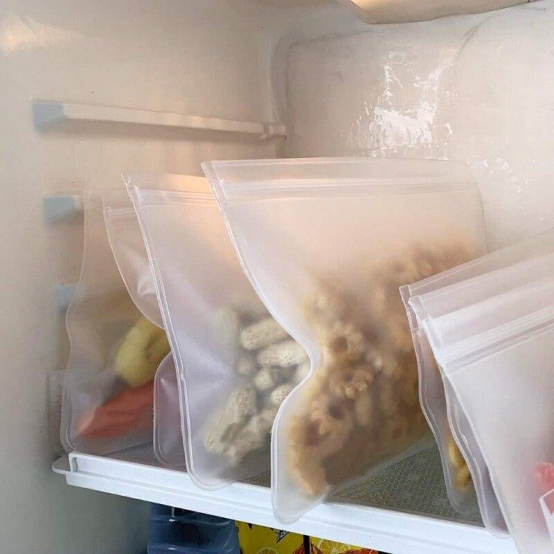 Buy 10PCS PEVA Food Grade Reusable Storage Bags Clear For Cook Store
