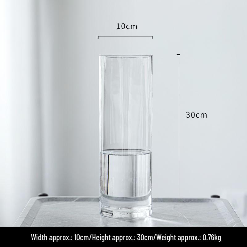 Elegant Transparent Glass Vase for Home Décor – Large Straight Tube Design for Floral Arrangements