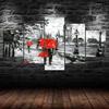 Abstract Couple Walking Painting 5 Piece Five Panel Canvas Print Picture Modern Wall Art Poster Home Decor Gift For Him For Her