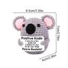 1PC Knitted Animals Handmade Desktop Ornament Gray Crocheted Koala Funny & Cute with Inspirational Message Positive Doll