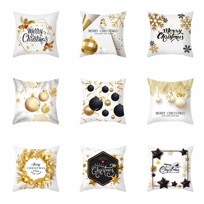 Christmas Themed Pillowcases Car Accessories Office Santa Claus Living Room Sofa Home Pillowcases