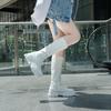 Aphixta 2025 Winter Shoes Women's Long High Boots White PU Leather Knee High Boots Female Lace Up Platform Botas Mujer