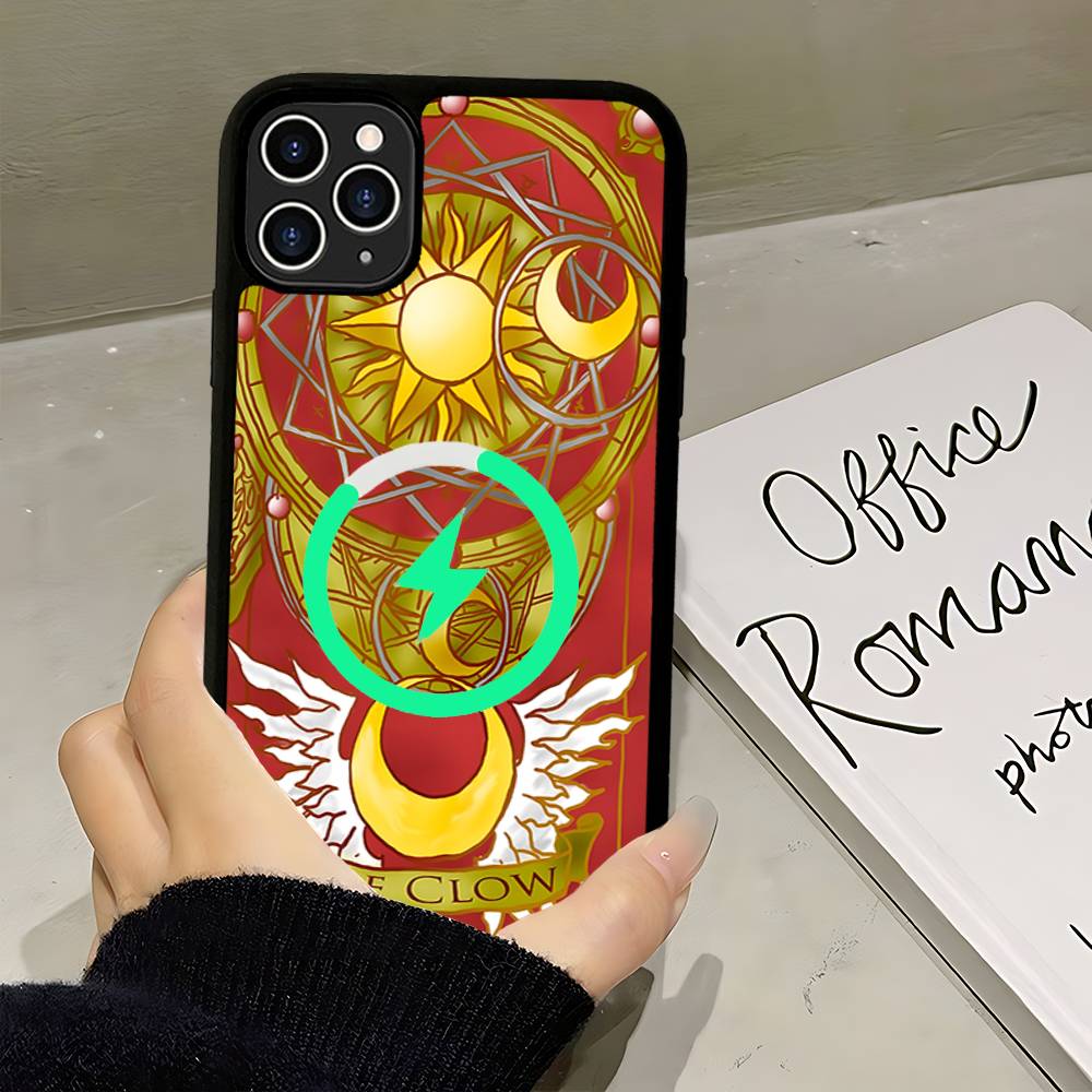 Anime C-CardcaptorS S-Sakura For Magsafe Magnetic Phone Case Wireless PC+TPU For IPhone 11 12 13 14 15 16 17 Pro Max Plus