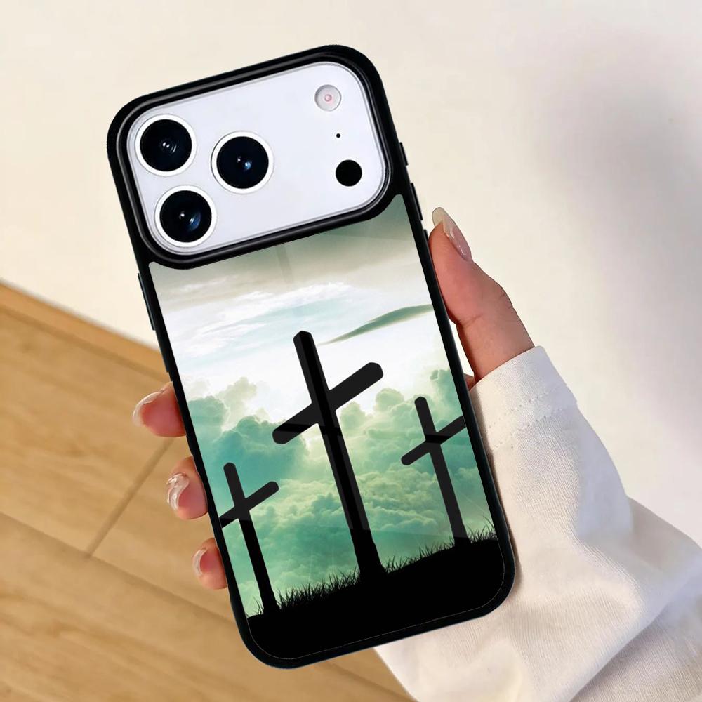 christian cross Mobile Phone Case for IPhone 17 AIR 16pro Max 15 14 13 12 11 Bumper Cover